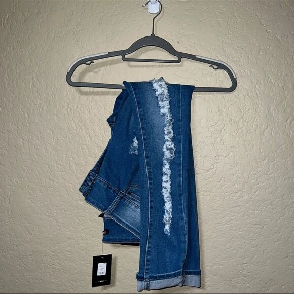 NWT Fashion Nova High Waisted Demi Skinny Jeans Sz 7 - color blue - Picture 4 of 12